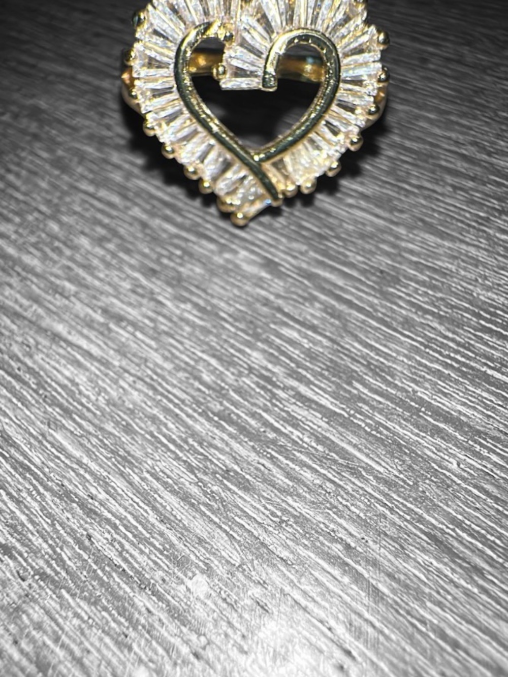 Gold Heart Shaped Cubic Zirconia Ring- Gold